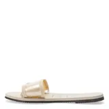Sandalias tipo chinela Havaianas, modelo You Angra, con base de goma beige y tira ancha superior de material sintético traslúcido en tono arena.