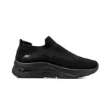 Championes deportivos American Sport modelo Slip On Jazz, color negro. Diseño sin cordones confeccionado en tejido de punto elástico tipo media, con suela alta negra y detalle de logo metálico en el lateral.