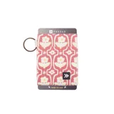 Billetera elástica Thread con estampado de flores en tonos rosa, blanco y amarillo.