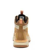 Bota híbrida de estilo casual y deportivo, confeccionada en nubuck y ante de vaca con detalles en malla. Presenta un diseño impermeable con entresuela de EVA ligera, suela de goma con tracción y sistema de cordones con ojales metálicos.