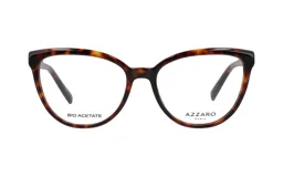 Armazón para anteojos de acetato color carey con forma cat eye.