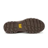 Zapato slip on Caterpillar modelo Threshold, color marrón, confeccionado en cuero de grano completo con elásticos laterales y suela de goma resistente.