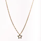 Collar dorado con cadena de eslabones y dije de estrella calada.