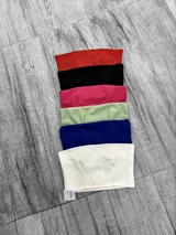 Top bandeau de crepe en varios colores: rojo, negro, fucsia, verde, azul y blanco.