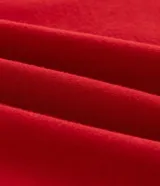 Remera de corte oversized color rojo, con cuello redondo y mangas cortas. Presenta un pequeño estampado gráfico en el pecho con el logo y el texto 'Innovation Research' en color blanco.