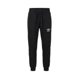Pantalón de jogging Umbro color negro con bolsillos laterales con cierre y puños elastizados en los tobillos. Presenta el logo de la marca bordado en blanco en la pierna izquierda y cordón ajustable en la cintura.
