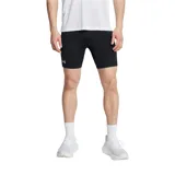 Calza corta de compresión Under Armour Launch 1/2 Tights, color negro con logo en blanco.