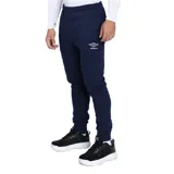 Pantalón de jogging negro con cintura elástica, puños en los tobillos y logo de la marca bordado en blanco en la pierna izquierda.