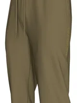 Pantalón de jogging color verde oliva, con cintura elástica ajustable con cordón, puños elásticos y bolsillos laterales.