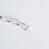 Pulsera de eslabones tipo rolo de plata 925, con cierre de mosquetón.