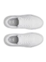 Championes de mujer Under Armour UA W Tempo, de color blanco, con diseño inspirado en el baloncesto, parte superior de piel suave y suela tipo cupsole.