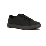 Championes casuales de lona color negro, con cordones y suela de goma.