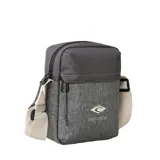 Bolso bandolera Rip Curl, modelo No Idea Pouch, en tonos grises con logo de la marca estampado en el frente.