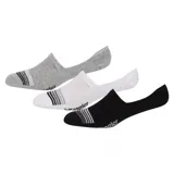 Pack de tres pares de medias Wrangler invisibles, en color gris, blanco y negro, con rayas en la puntera y logo de la marca.