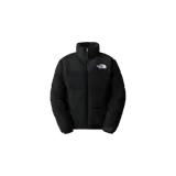 Campera puffer The North Face modelo High Pile Nuptse Jacket, color negro, confeccionada en tejido tipo corderito con relleno de plumas recicladas. Cuenta con cuello alto, cierre frontal y logo bordado en el pecho.