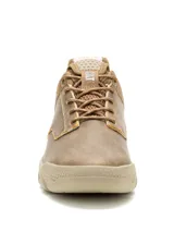 Sneaker Caterpillar modelo Hex Lite, confeccionado en cuero color marrón con detalles en textil. Presenta suela de EVA con diseño hexagonal, cordones al tono y forro interno reciclado.