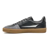 Championes Fila Champion Fx Court 70 Vintage, diseño urbano en color negro con puntera de gamuza gris, detalles en blanco y suela de goma color tostado.
