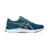 Championes Asics modelo Streetwise, color negro con detalles en gris y suela blanca. Diseño deportivo con tejido transpirable y logo lateral característico de la marca.