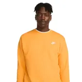 Buzo Nike de cuello redondo, color naranja, con logo de la marca bordado en blanco en el pecho.