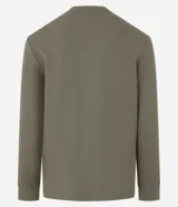 Remera de manga larga con cuello redondo y textura, de corte regular. Confeccionada en una mezcla de algodón, poliéster y viscosa.