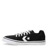 Championes urbanos Converse Distrito, color negro con detalles en blanco, incluyendo el logo de la estrella y la suela.