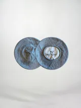 Set de boinas de hilo de algodón en colores azul, celeste, blanco, beige, amarillo, marrón, verde, salmón y rosa.