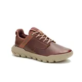 Championes Caterpillar modelo Hex Lite, confeccionados en cuero encerado con relieve color marrón jengibre. Presentan cordones al tono, forro de malla transpirable y suela de EVA ligera con diseño texturizado.