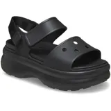 Sandalias Crocs modelo Soho, color marrón, con plataforma alta, plantilla LiteRide™, parte superior de TPU con orificios para dijes Jibbitz y tiras ajustables.