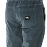 Pantalón largo de pana color gris con cintura elástica y corte recto.