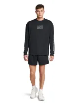 Short deportivo Under Armour de malla, color negro, con cintura elástica y logo de la marca en el lateral.