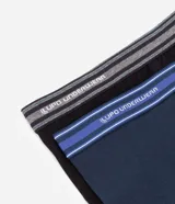 Pack de dos bóxers Lupo de algodón, uno azul marino y otro negro, con cintura elástica con el logo de la marca.