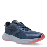 Championes deportivos Topper modelo Fast 2.0, de color azul con detalles en negro, gris y rojo. Presentan una capellada de malla transpirable con refuerzos sintéticos, cierre mediante cordones y una suela de goma con diseño ergonómico.