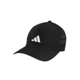 Gorra Adidas Sport Trucker Climacool negra con logo blanco bordado al frente. Confeccionada en poliéster reciclado con tecnología Climacool y perforaciones láser para mayor ventilación. Visera precurvada y correa ajustable.