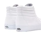 Championes de caña alta Vans modelo UA Sk8-Hi, color blanco total. Presentan el diseño clásico de la marca con costuras reforzadas, suela de goma vulcanizada y el icónico diseño de la banda lateral.