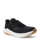 Championes deportivos Under Armour modelo Aurora 3, color negro con entresuela blanca y suela de goma color caramelo. Presenta diseño de malla transpirable y logo de la marca en el lateral.
