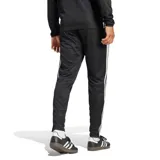 Pantalón de jogging negro Adidas Tiro 25 Essentials con logo blanco y tres rayas blancas laterales.