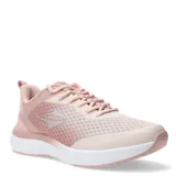 Championes deportivos Topper modelo Asphalt, color rosado con detalles en tono más claro y suela blanca. Presentan un diseño de malla transpirable con refuerzos sintéticos, cierre de cordones y logo de la marca en el lateral.