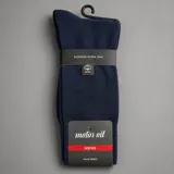 Par de medias de algodón extra fino, color azul marino, con diseño clásico y tejido suave.