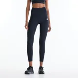 Calza deportiva de tiro alto color negro, con diseño ajustado y largo de 25 pulgadas, ideal para entrenamientos y running.