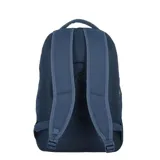 Mochila Samsonite modelo Acceleration Harlow, color azul marino, con compartimento principal con cierre, bolsillo frontal con cierre y detalle de placa metálica con logo de la marca.