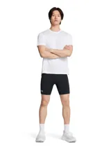 Calzas cortas deportivas Under Armour Launch Half Tights para hombre, de color negro, con ajuste ceñido y el logo de la marca impreso en el lateral.