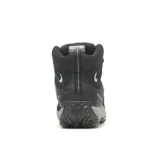 Bota de trekking Merrell modelo Crosslander 3 Mid, color negro con detalles en gris. Confeccionada en cuero de ante y malla transpirable, cuenta con membrana impermeable, puntera protectora y suela de goma de alta tracción.
