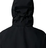 Impermeable Columbia modelo Amaze Trench Rain de color negro, con capucha desmontable y cierre frontal de botones.