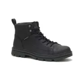 Bota de caña media Caterpillar modelo Modulate WP, color negro, confeccionada en cuero de grano completo. Presenta diseño acordonado, suela de goma con relieve para mayor tracción y tecnología impermeable.