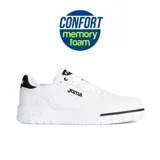 Championes blancos de cuero sintético con perforaciones VTS para ventilación. Incorporan plantilla Memory Foam para mayor comodidad y suela de caucho Durability resistente al desgaste.