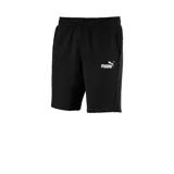 Short deportivo Puma Ess Sweat Bermudas 10´, color negro, con logo estampado en blanco en la pierna izquierda.