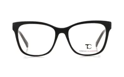 Armazón para lentes de acetato color ébano, con forma cat-eye.