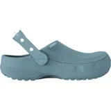 Zueco Crocs modelo Classic Crafted con capellada de lona textil y suela de material Croslite. Cuenta con correa de talón pivotante y diseño ergonómico.