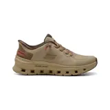 Championes deportivos Skechers Slip-ins Glide Step Pro Pure Motion, color beige con detalles en marrón y rosa. Confeccionados con malla transpirable, tecnología Heel Pillow y entresuela Glide-Step amortiguadora.