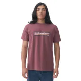 Remera de manga corta color rosa viejo con estampado del logo de Quiksilver en el pecho.